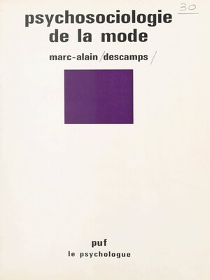 cover image of Psychosociologie de la mode